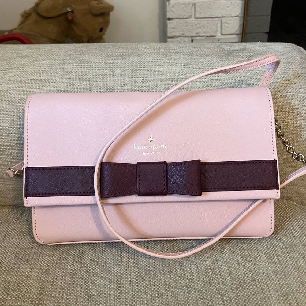 kate spade Pink and Dark Plum Bow Crossbody Bag